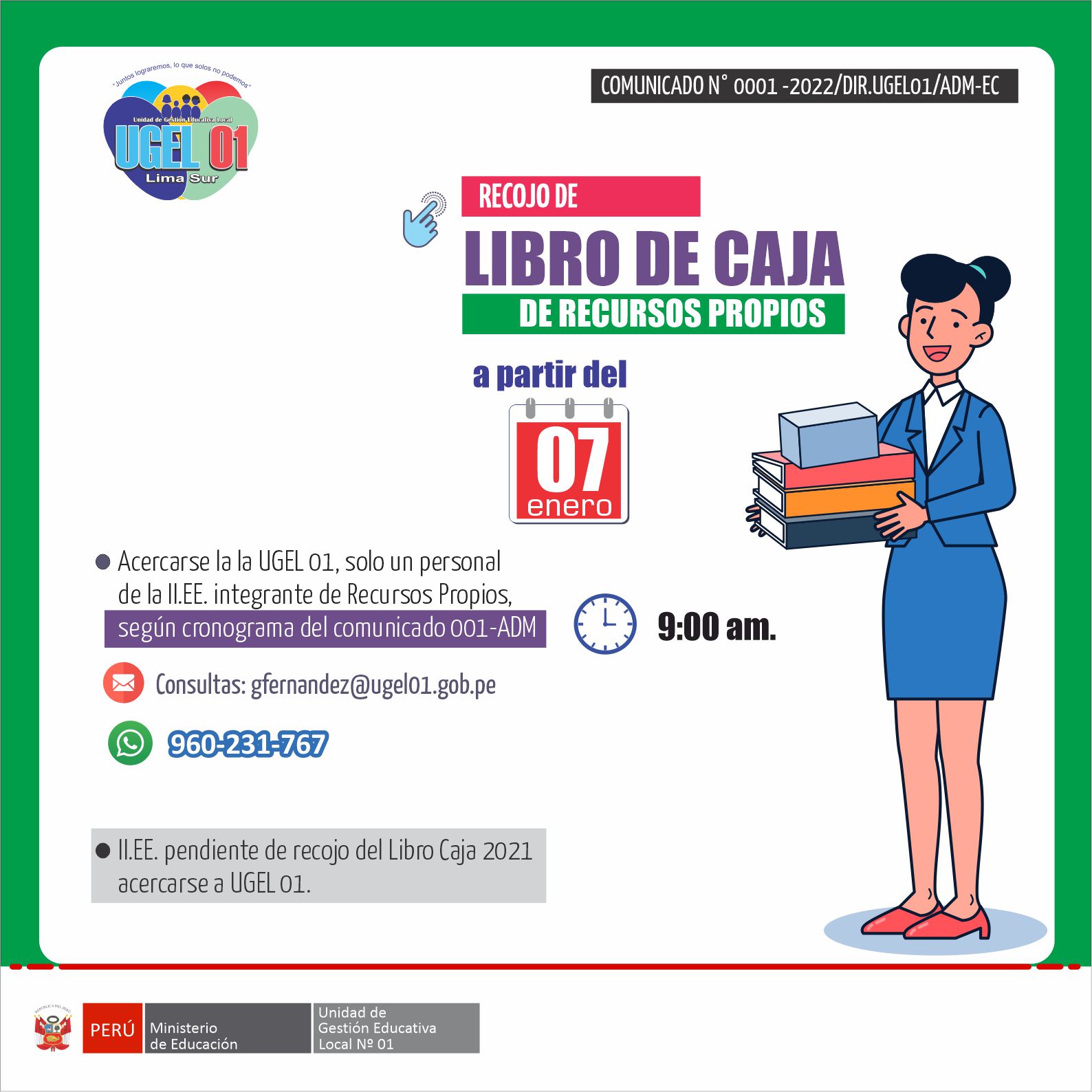 Recojo de libro caja de recursos propios