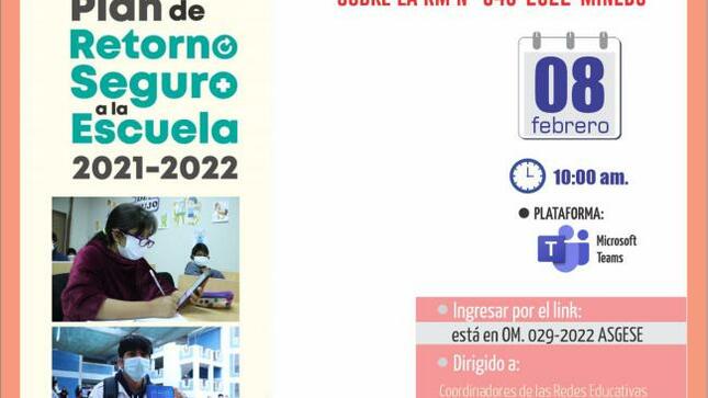 Capacitación virtual sobre la rm nº 048-2022-minedu para coordinadores de rei