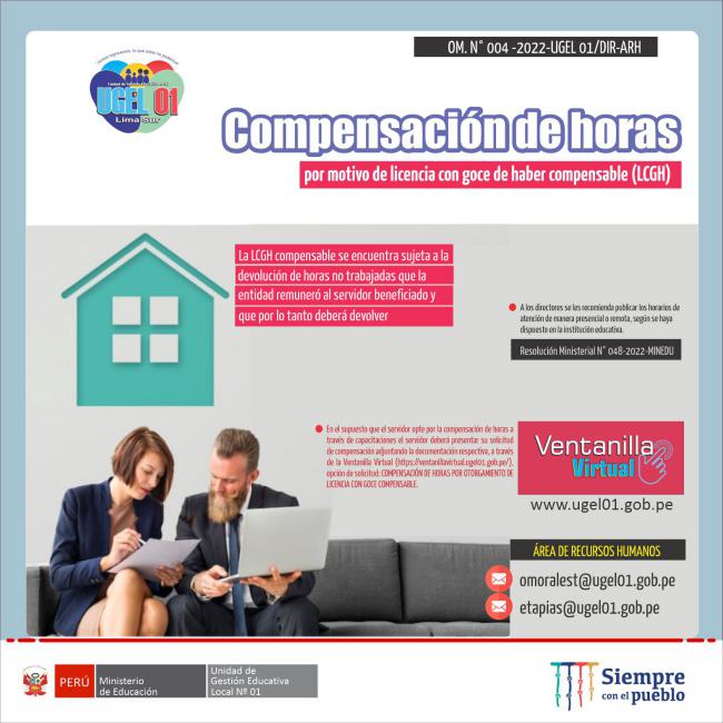Compensación de horas por motivo de licencia con goce de haber compensable (lcgh compensable)