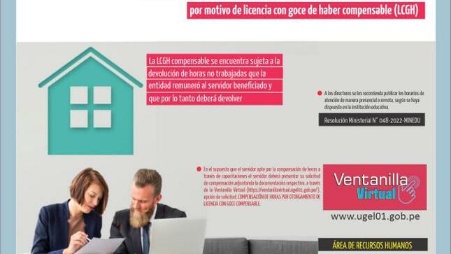 Compensación de horas por motivo de licencia con goce de haber compensable (lcgh compensable)