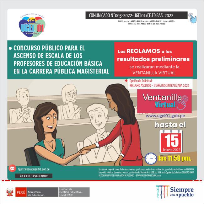 Reclamo ascenso – etapa descentralizada 2022 concurso público para el ascenso de escala de los profesores
