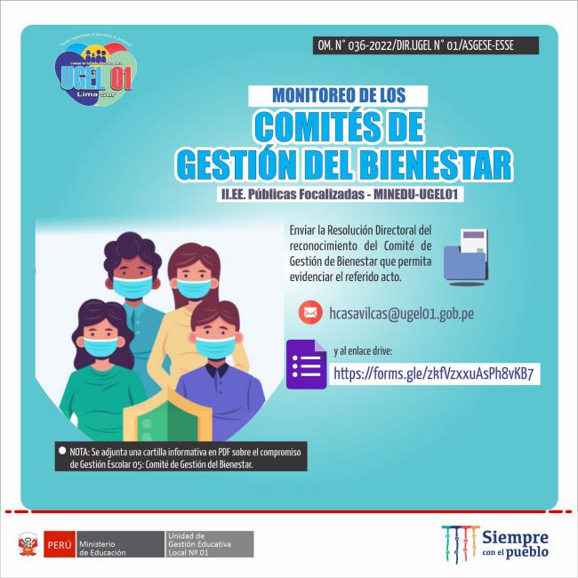 Monitoreo de los comités de gestión del bienestar en las ii.ee. focalizadas