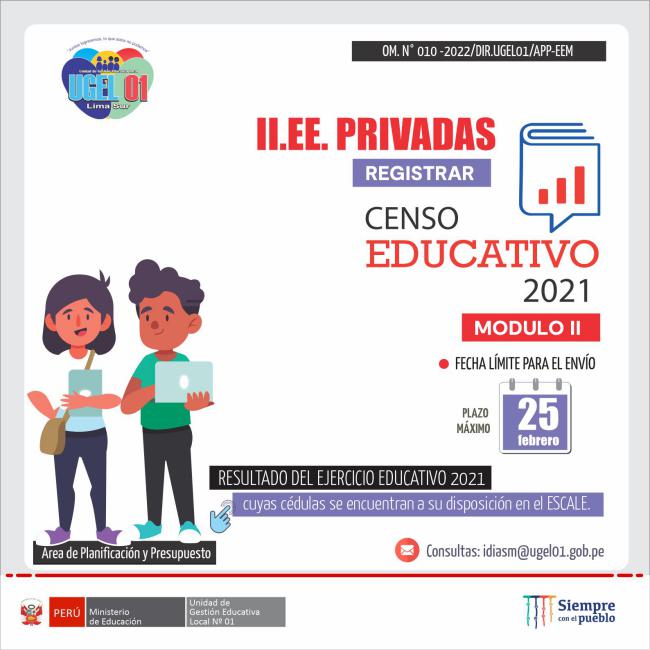 Censo educativo 2021 -modulo ii - resultado del ejercicio educativo 2021 ii.ee. privadas