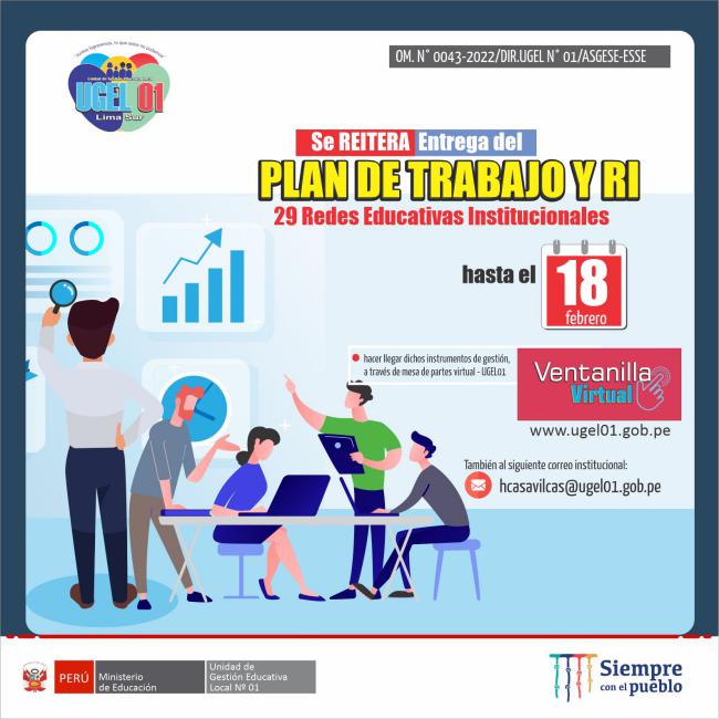 Se reitera la remisión del plan de trabajo y ri 2022 de las redes educativas institucionales