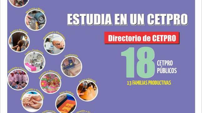Jóvenes y adultos podrán estudiar en cetpro de la ugel 01