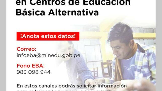 Matrícula en centros de educación básica alternativa – ceba