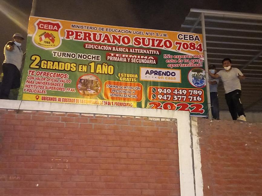 Acondicionamiento de ambientes ceba 7084 peruano suizo para el retorno a clases