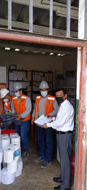 Ceba josé faustino sánchez carrión recibió materiales de limpieza