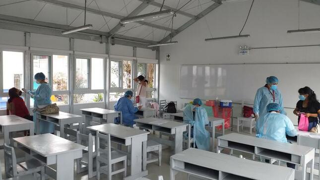 Docentes pasan prueba covid 19 en ie 6032 miguel grau seminario de vmt