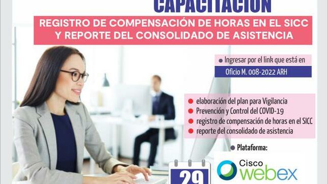 Capacitación registro de compensación de horas (lcgc) en el sicc y reporte del consolidado de asistencia