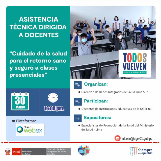 Asistencia técncia: cuidado de la salud para el retorno sano y seguro a clases presenciales