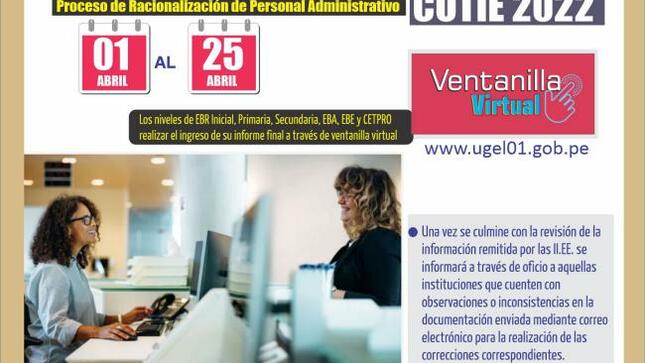 Proceso de racionalización de personal administrativo - cotie 2022
