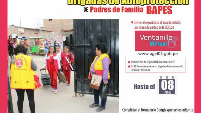 Ii.ee. ebr que tienen conformada las brigadas de autoprotección de padres de familia 2022