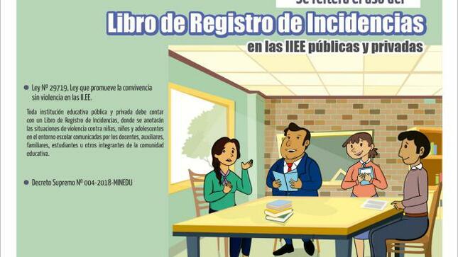 Se reitera el uso del libro de registro de incidencias en las iiee públicas y privadas