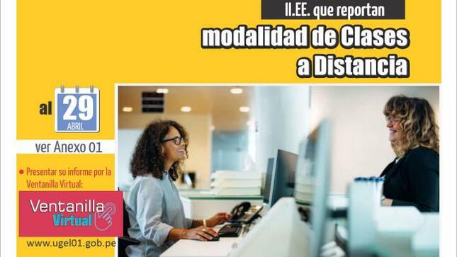 Solicitud de información sobre las instituciones educativas que reportan modalidad de clases a distancia