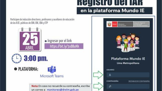 Habilitación del módulo 2022 registro del iar en la plataforma mundo ie