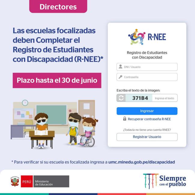 Escuelas focalizadas completar el registro de estudiantes con discapacidad (r-nee)*