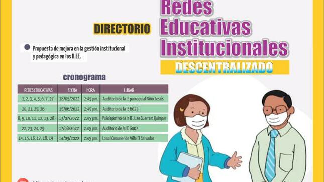 Directorio descentralizado de redes educativas institucionales ugel uno