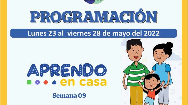 Programación de aprendo en casa del 23 al 28 de mayo 2022