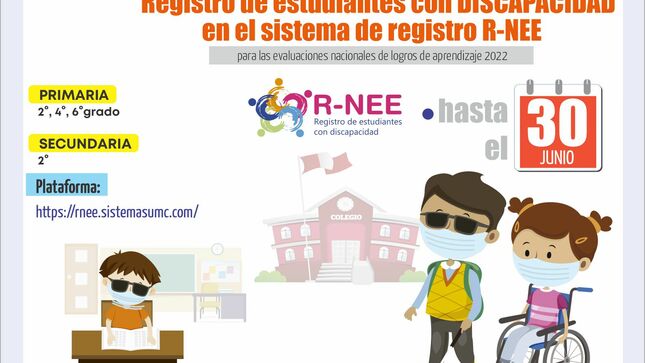 Registro de estudiantes con discapacidad en el sistema de registro r-nee para las evaluaciones nacionales de logros de aprendizaje 2022