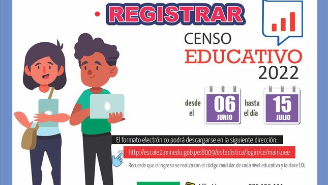 Registro del censo educativo 2022 del 6 de junio hasta el 15 de julio