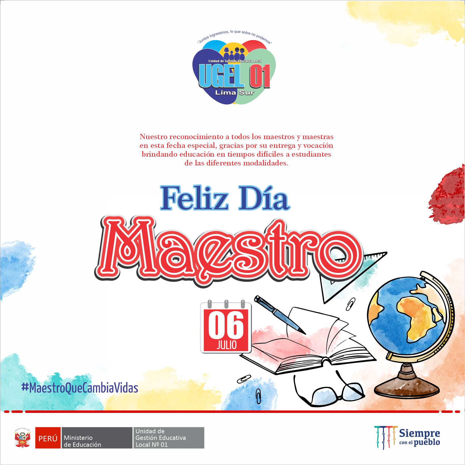 06 julio: feliz día del maestro 2022