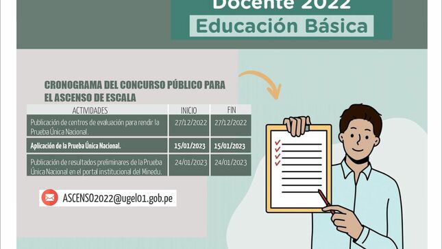Concurso de ascenso docente 2022 - educación básica en la carrera pública magisterial