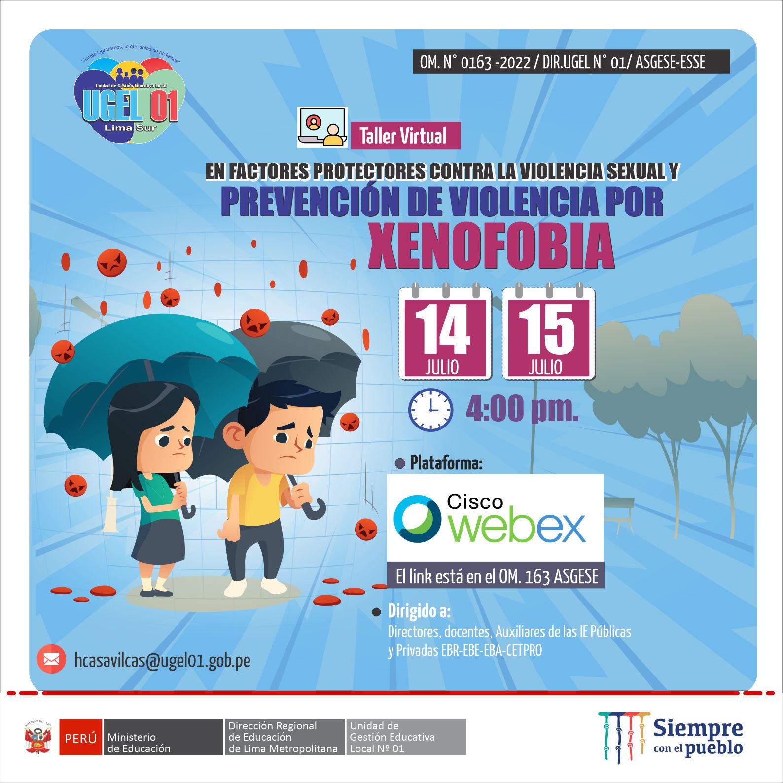 Taller virtual en factores protectores contra la violencia sexual y prevención de violencia por xenofobia
