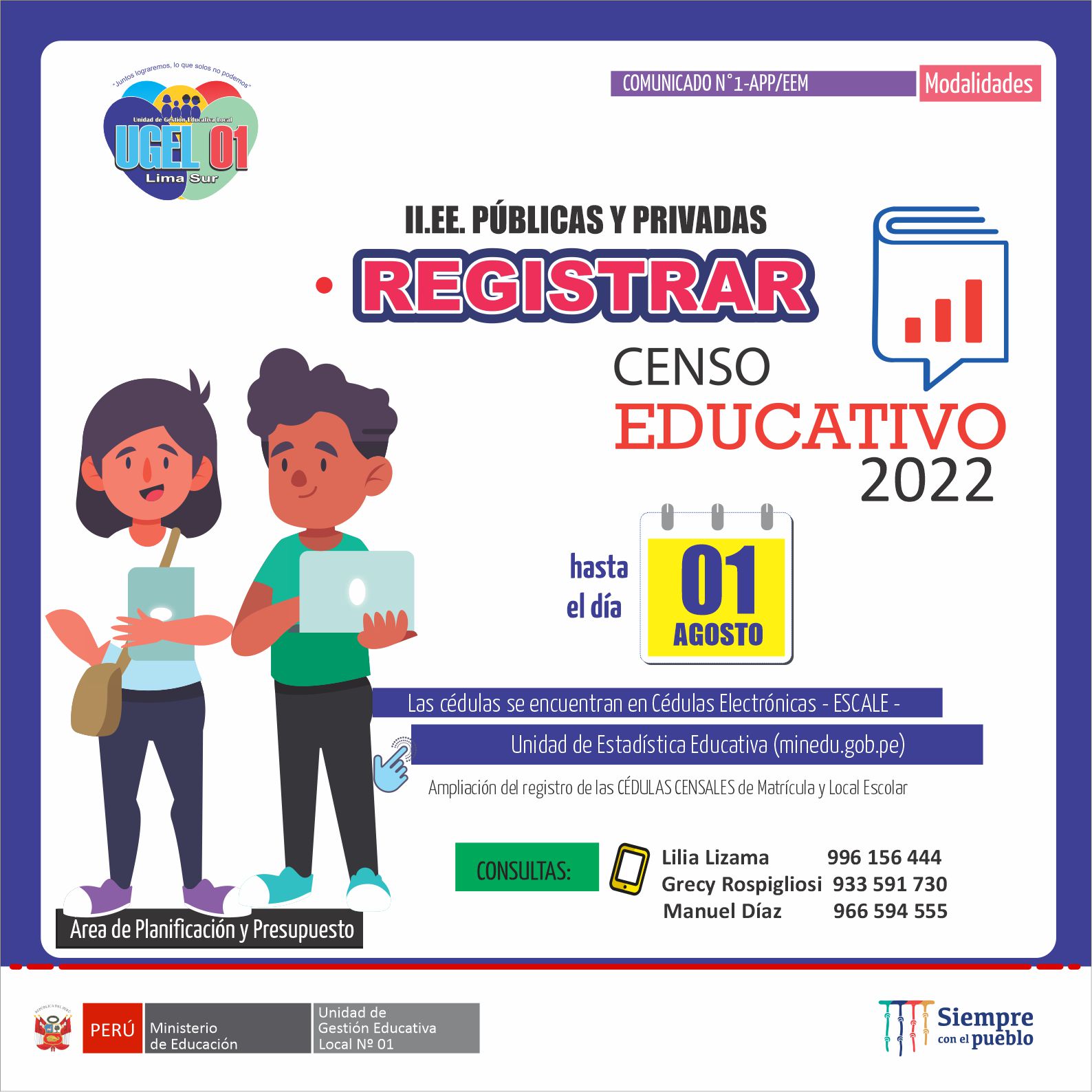Registro de cédulas censales 2022 hasta el 01 de agosto