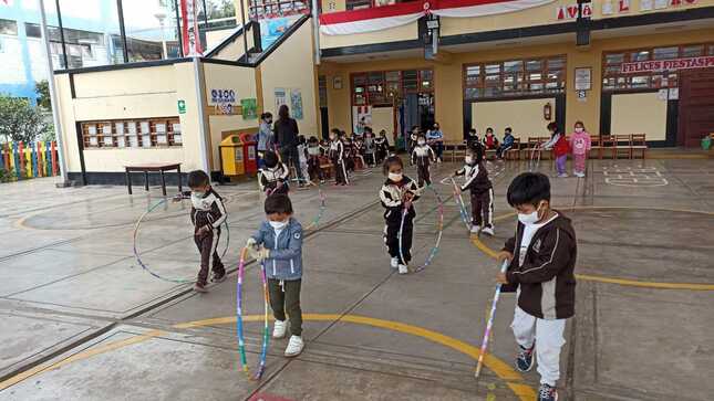 Ie 7056 san martín de porres de lurin desarrollo actividad física 30' de recreación: el perú se viste de rojo y blanco