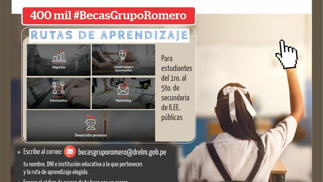 400 mil becas en cursos virtuales del campus romero a todos los estudiantes de las ii.ee. públicas