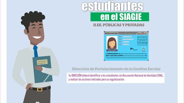 Ii.ee. públicas y privadas deben realizar validación de dni de los estudiantes en el siagie
