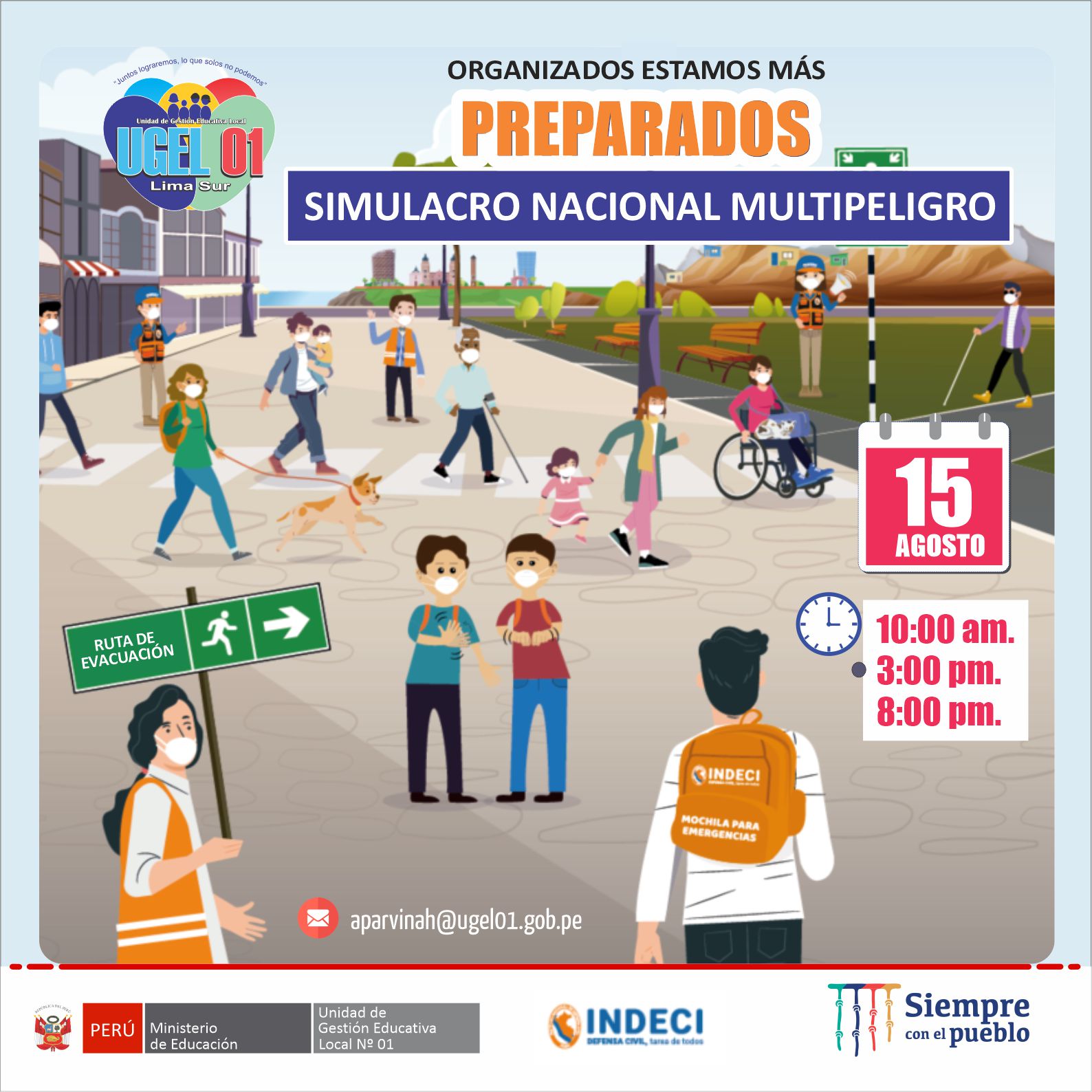 Participa del ii simulacro nacional multipeligro este 15 de agosto 2022