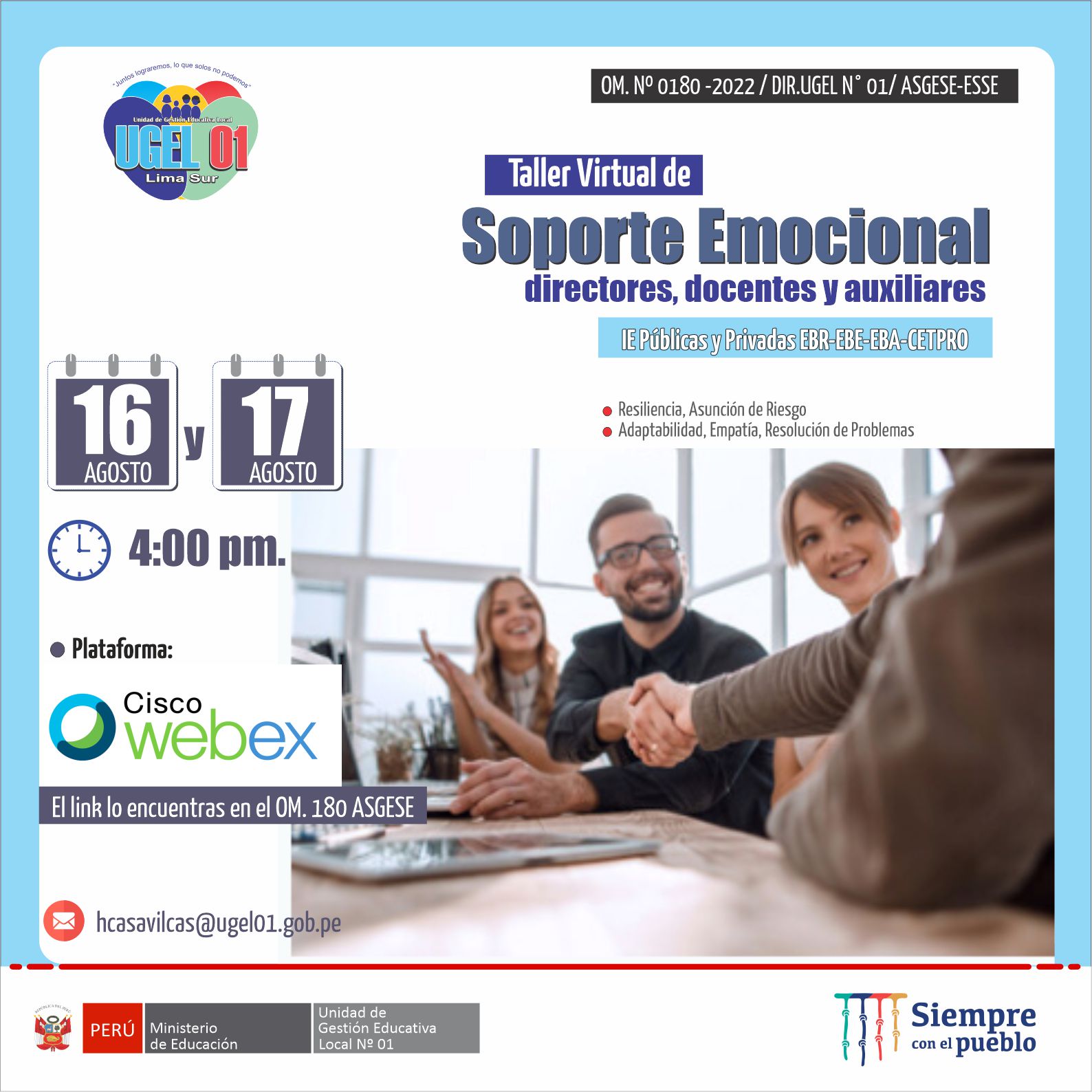 Taller virtual de soporte emocional dirigido a directores