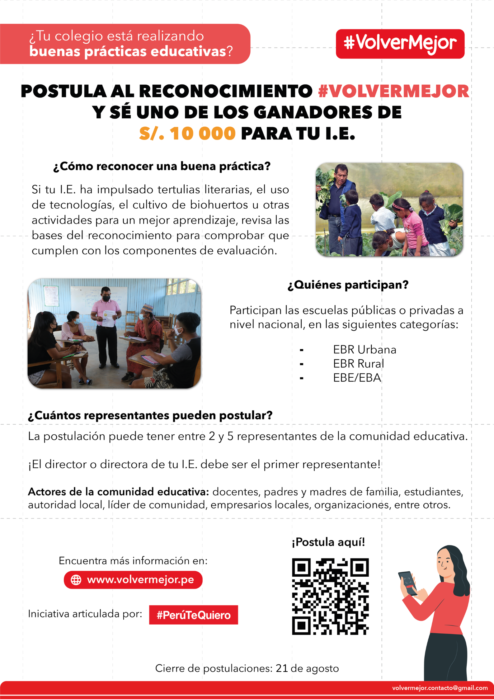 #volvermejor reconocerá las buenas prácticas de las comunidades educativas