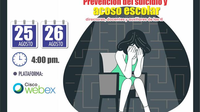 At para la prevención del suicidio y acoso escolar e identificación de señales de alerta
