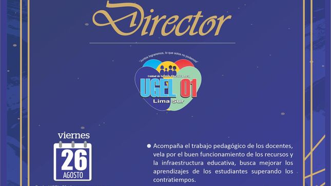 Feliz día del director en la ugel 01 - sjm