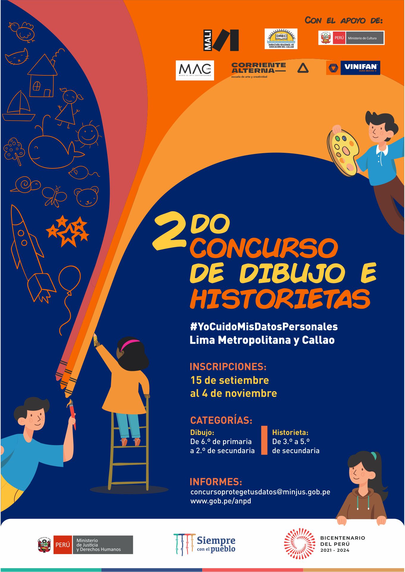 Participar del segundo concurso escolar de dibujo e historietas #yocuidomisdatospersonales
