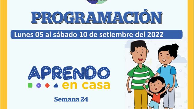Programación de aprendo en casa del 05 al 10 de setiembre 2022