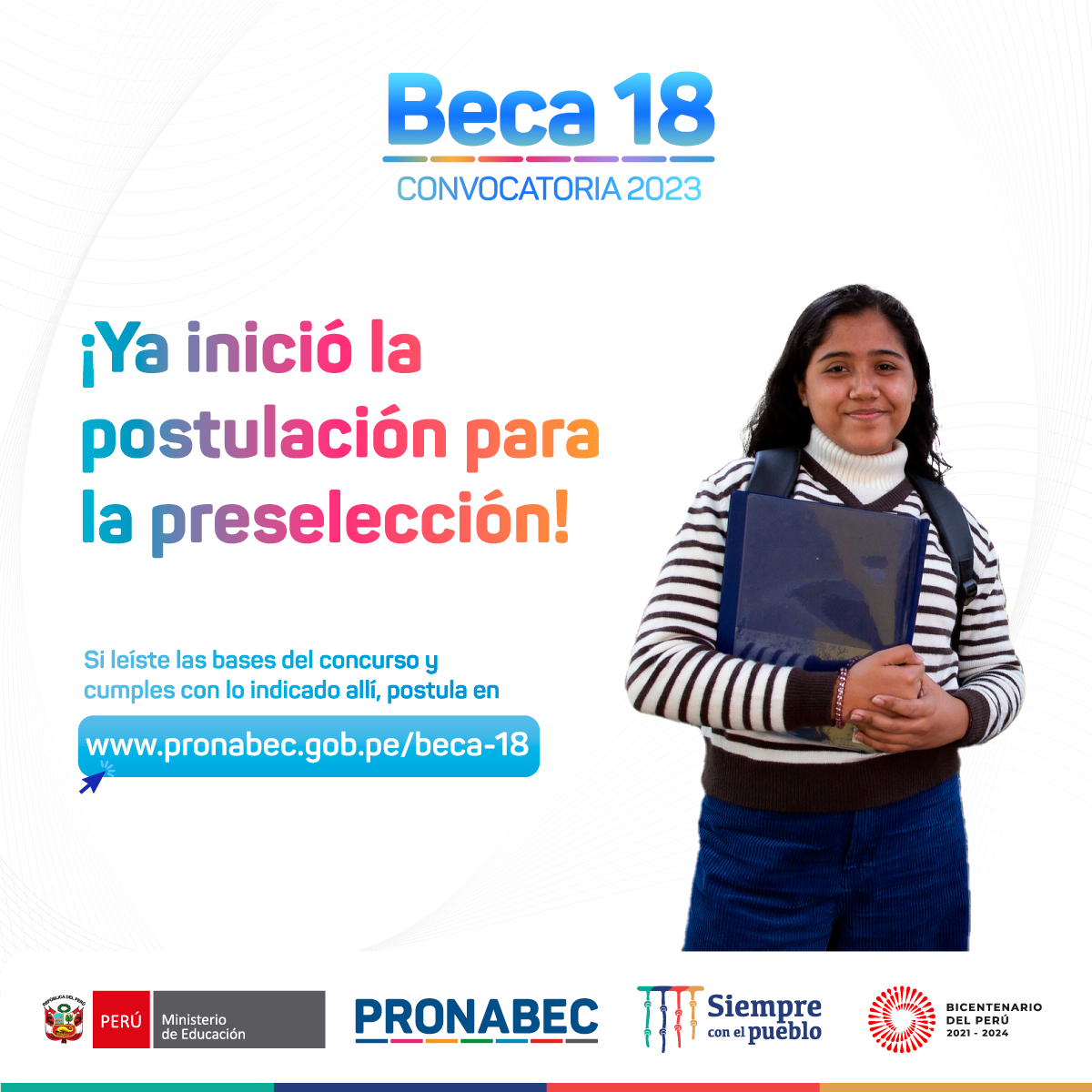 Concurso de beca 18– convocatoria 2023 en instituciones educativas de nivel secundaria