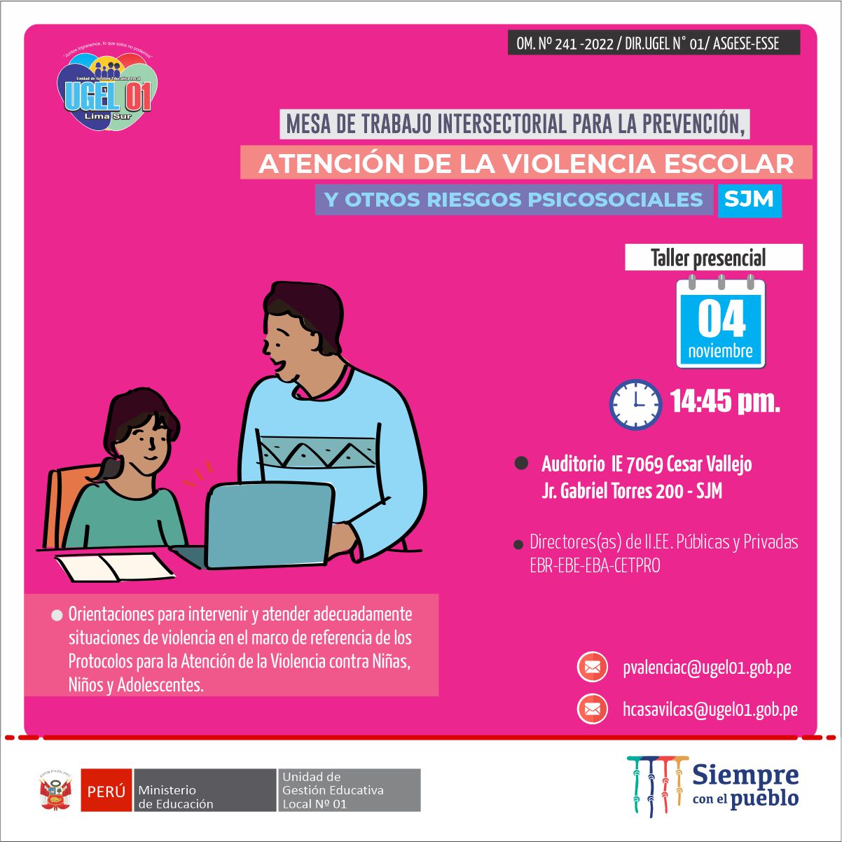 Mesa de trabajo intersectorial para la prevención