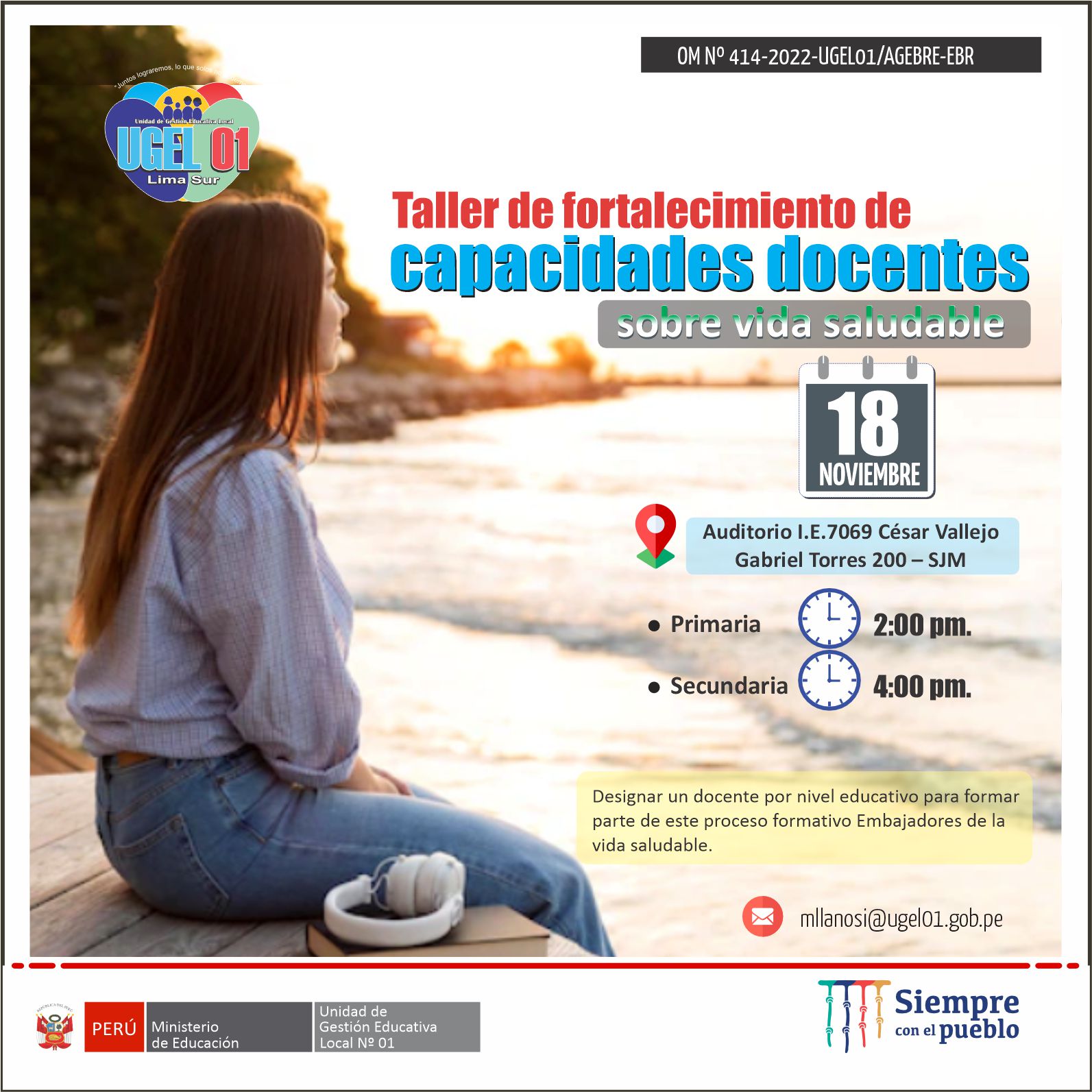 Taller de fortalecimiento de capacidades docentes sobre vida saludable