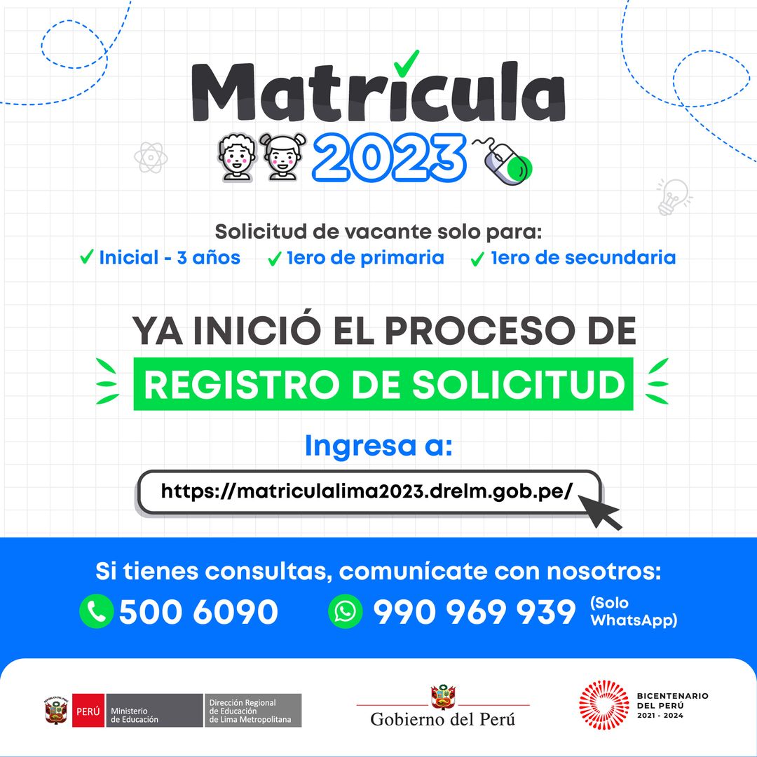 Atención de solicitudes de vacantes matrícula 2023 – primer ingreso