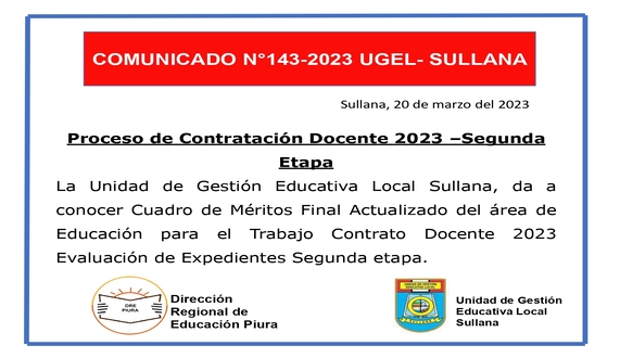 Comunicado N°143