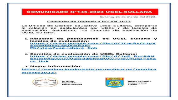 Comunicado N°145