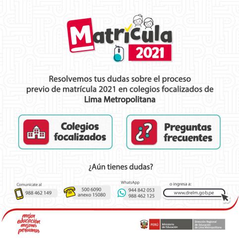 Proceso previo de matrícula focalizada 2021