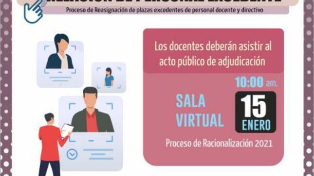 Relación de personal excedente: proceso de racionalización 2021