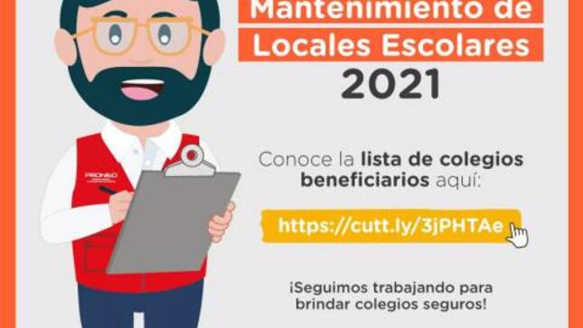 Programa de mantenimiento: locales escolares beneficiados 2021