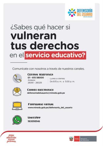Canales de atención de la defensoría del usuario