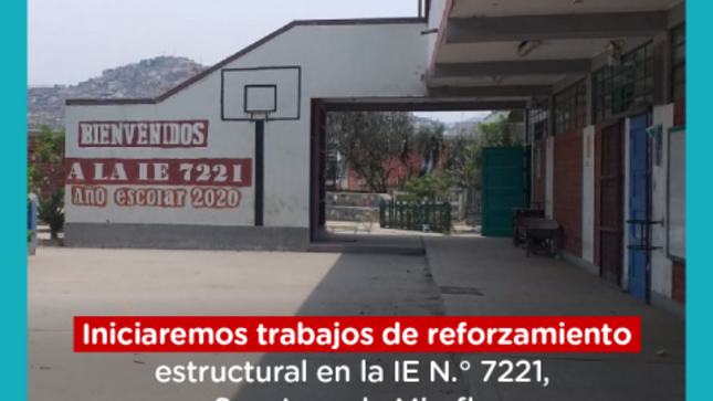 Pronied realizará reforzamiento de estructura en la ie 7221 en sjm